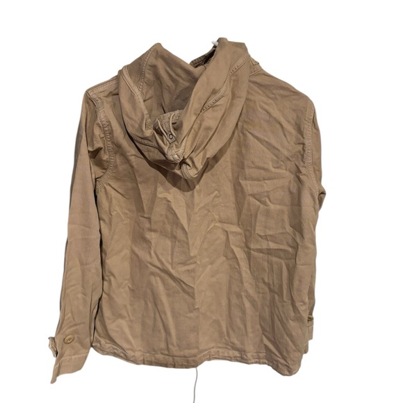 J. Crew Vintage Anorak Khaki Hooded Quarter Button Up Drawstring Waist Size XS - Picture 2 of 6